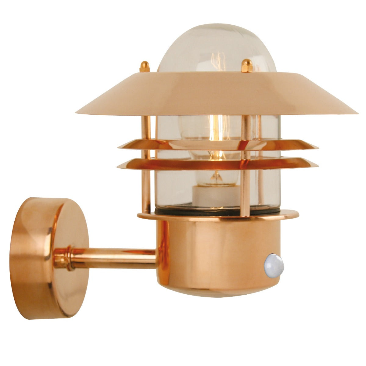 Blokhus Sensor Wall Copper/Glass Clear IP54 E27 - 25031030