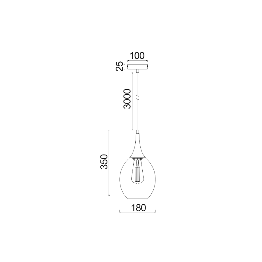 Interior Wine Glass Shape 1 Light Pendant Black Smoke - BROTE2