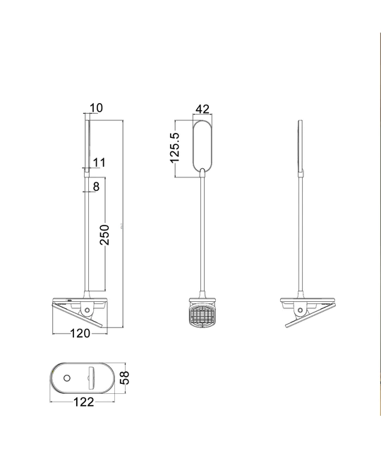 BUDDY: LED Rechargeable Portable Touch Clip Lamp- BUDDY
