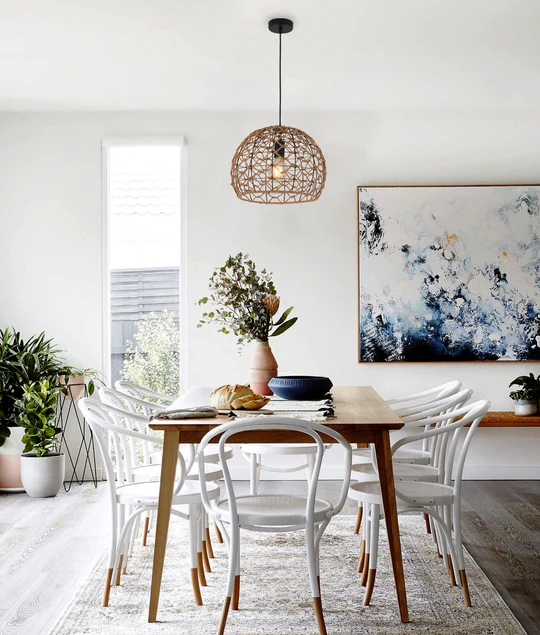 CANAMO Hemp Rope & Black Hardware Ellipse Pendant Light- CANAMO2