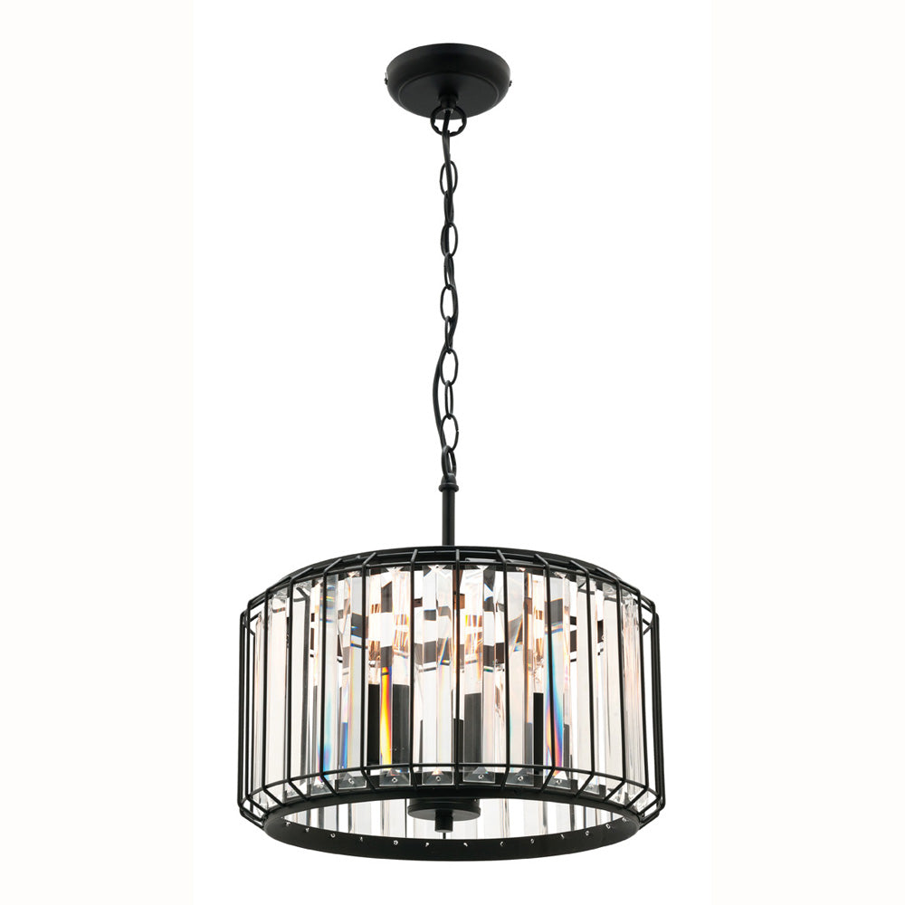 OLYMPIA 3 LIGHT PENDANT (CE4123) MATT BLACK MERCATOR LIGHTING