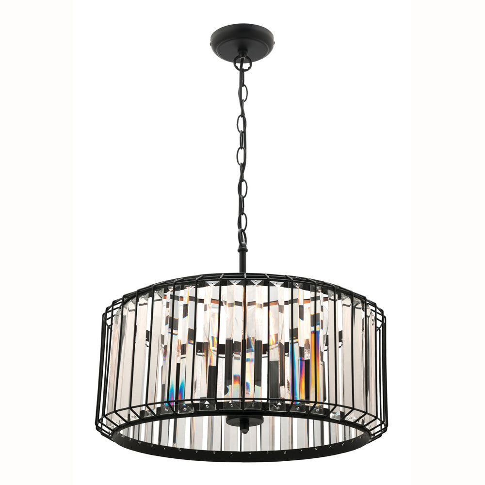 OLYMPIA 4 LIGHT PENDANT (CE4124) MATT BLACK MERCATOR LIGHTING