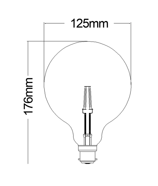 CLA LIGHTING 6W G125 ES WW LED Filament Globe CF3A