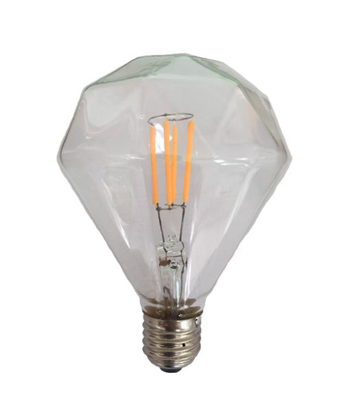 GLOBE LED CARBON LOOK DIAMOND SHAPE ES (Clear) 3.5W 2200K 360D (340 Lumens) WTY 3YR CF8