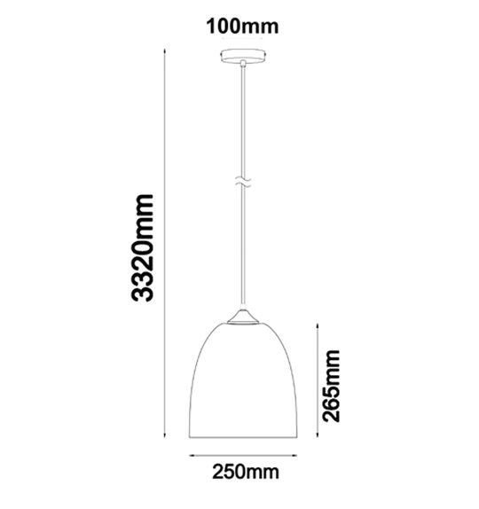 PENDANT ES 72W Smoke BLK Glass ELLIPSE with raindrop effect CHUVA3 Cla Lighting