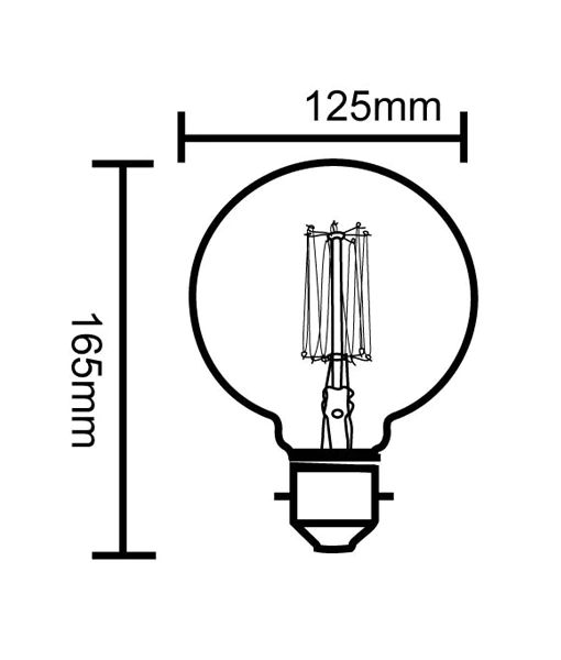 CARBON GLOBE BC G125 25W CLACFB25BC