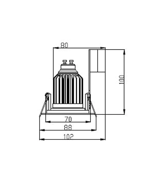 DOWNLIGHT GU10 FIXED ROUND SATIN CHROME 70MM CLADL23SFP1.2M CLA LIGHTING
