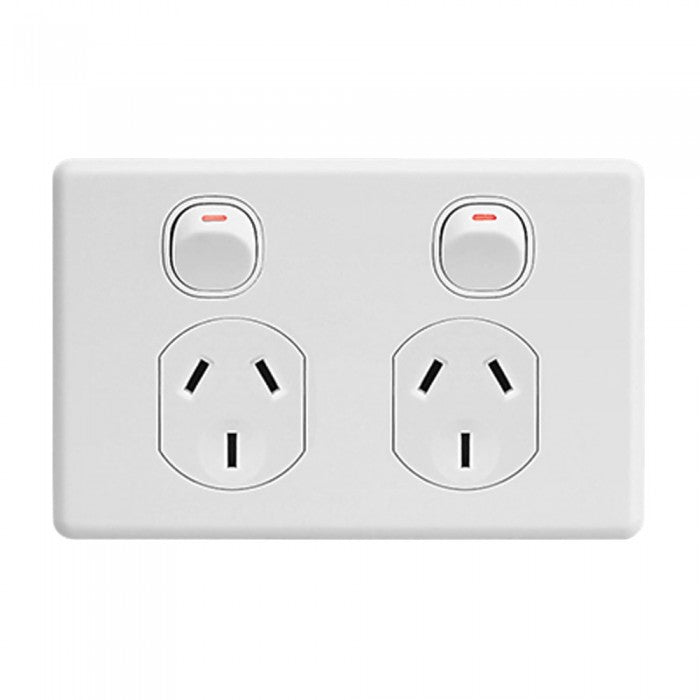 C2025 Twin Switch Socket Outlet, Classic, 250V, 10A Clipsal