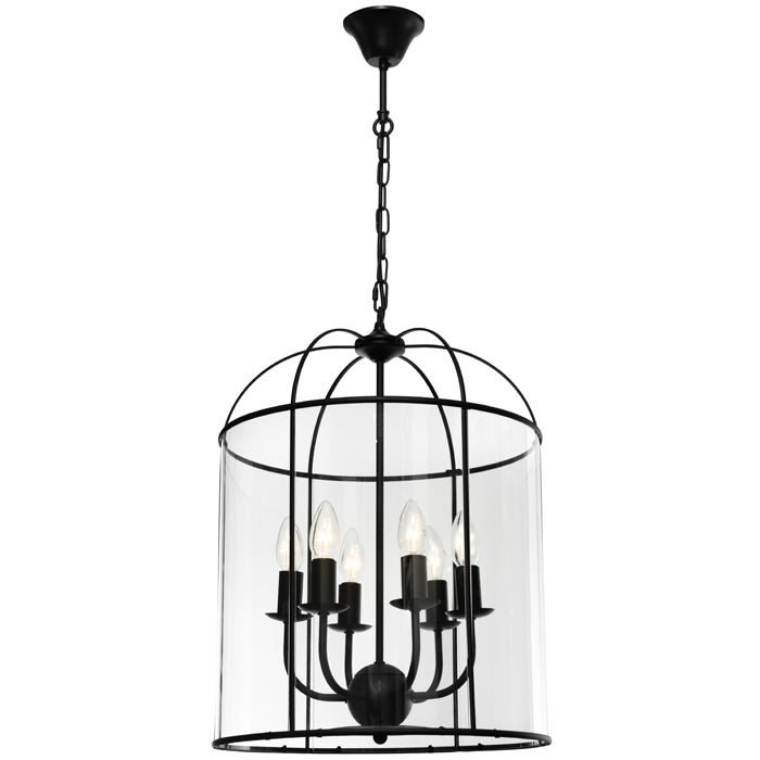 Cougar Lighting Clovelly 6lt Pendant - CLOV6PBLK