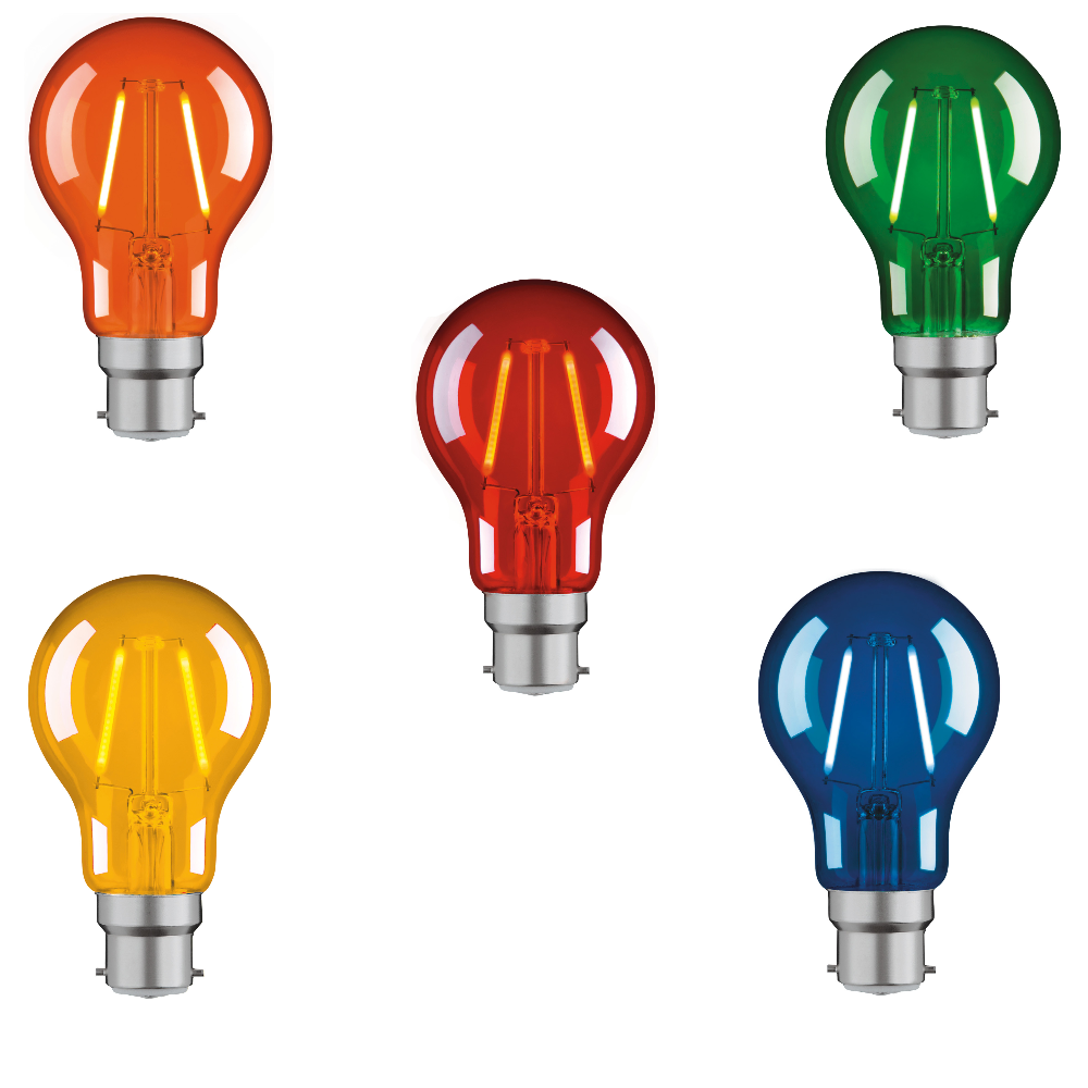 Coloured 2W LED Bayonet Party Festoon Light Globes B22