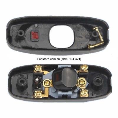 Compact Black Plastic In-line Cord Light Lamp Switch With Indicator