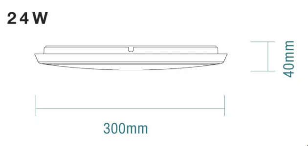 Conrad 300mm LED Oyster Light 24w Tricolour White - MLCO34524WD