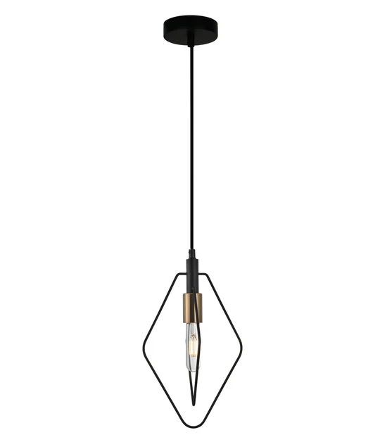 CONTOUR Black Wire Diamond Shape Pendant Light- CONTOUR3