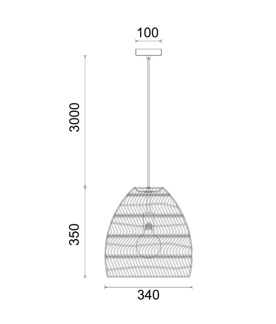 COUP Rattan Matte Black Ellipse Pendant Light COUP1