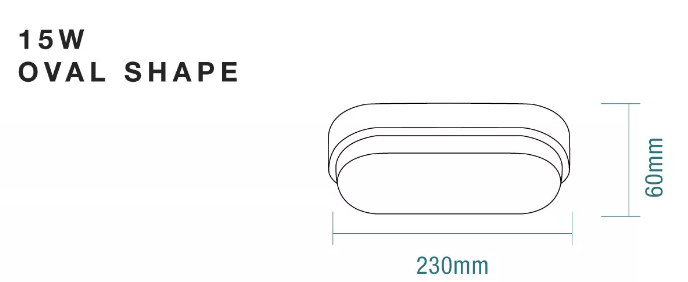 Cove LED Oval Bunker Light 15w Tricolour with PIR sensor - MLXCO34615S