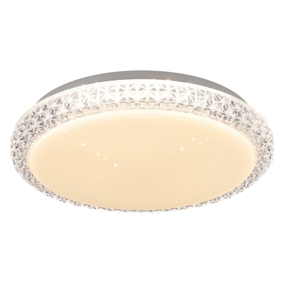 DELILAH OYSTER 18W LED TRI-COLOUR OPAL WITH CRYSTAL EFFECT 205668