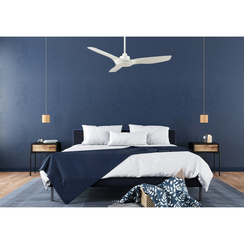 DC3 - 48"/1200mm Plastic Composite 3 Blade DC Ceiling Fan with Remote Control - White - Indoor/Covered Outdoor - DC31203WH