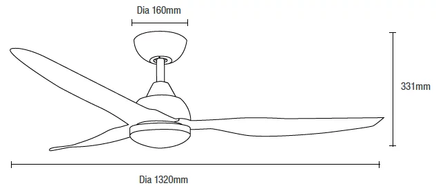 Avoca DC 52" Smart WIFI Ceiling Fan with Dimmable CCT LED Light Black MADC1333MMR