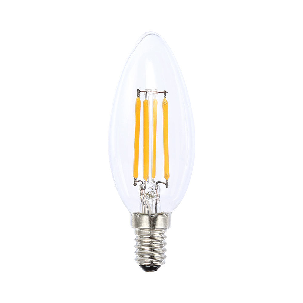 4 Watt Candle Dimmable LED Filament Bulb (E12) Clear
