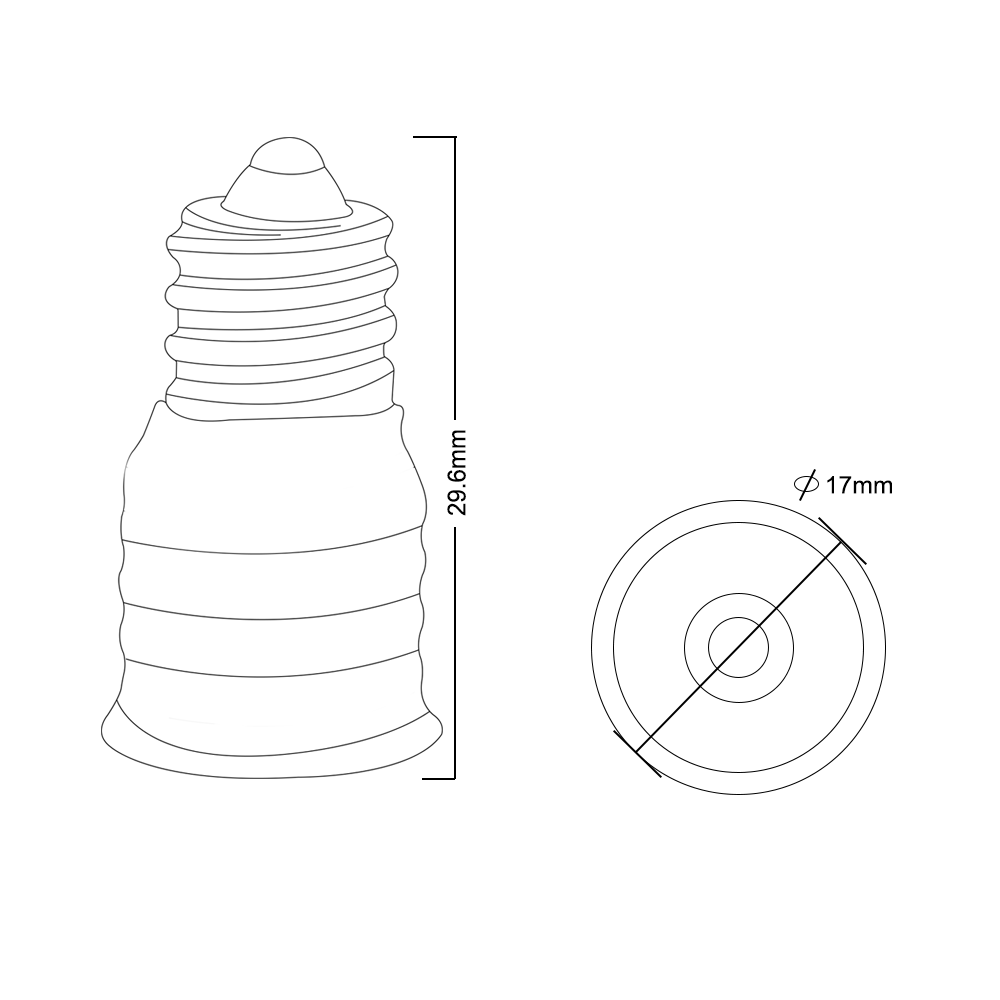 E12 to E14 Adapter - (E12) Small Edison Screw to (E14) Socket Enlarger Adapter Converter