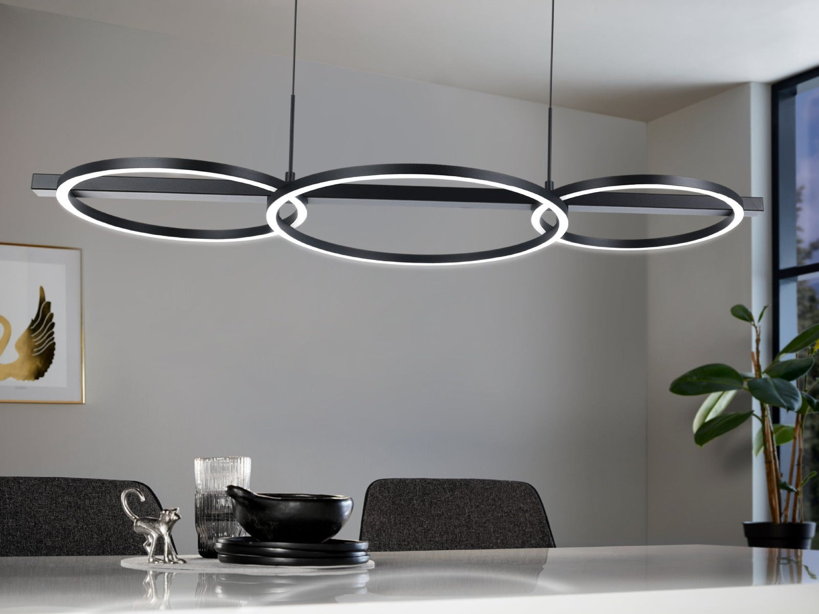 LANACERA PENDANT LIGHT 40.5W LED 3000K BLACK 390087N