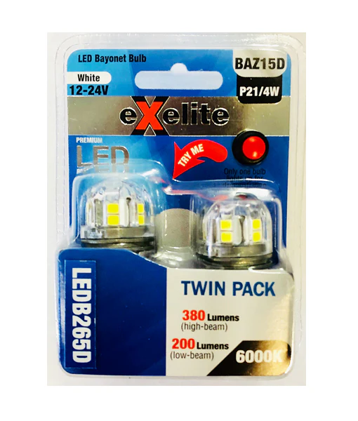 Exelite LED Bayonet Auto Globes LEDB265D