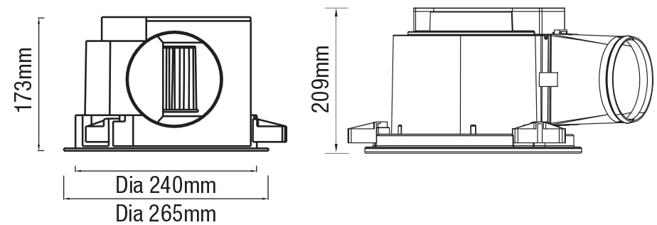 Flow Square 300mm Exhaust Fan White - MXFFS30W