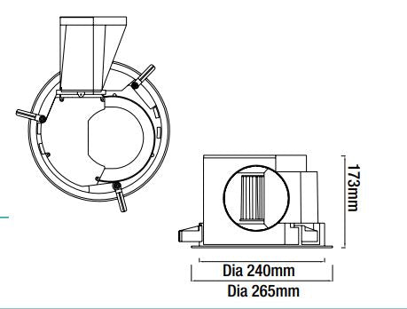 Martec 250mm Flow Round Series with Tricolour LED Light White -
