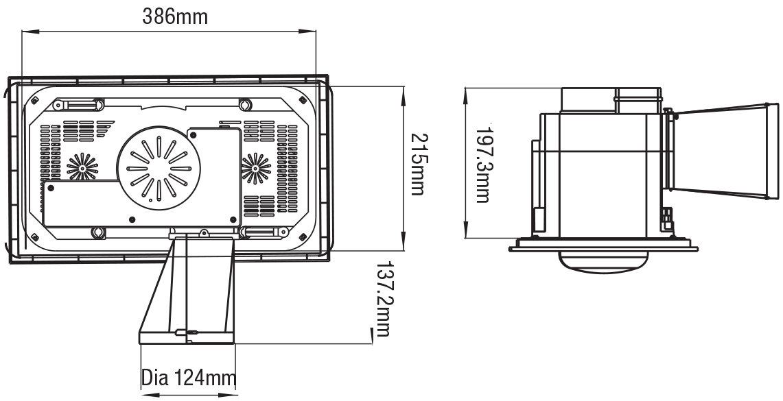 Forme 2 Heat 3 in 1 Bathroom Heater Exhaust Fan & 10w Tricolour LED Downlight White - MBHF2LW
