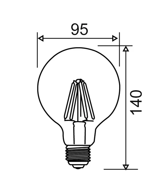 Frosted Spherical G95 LED 6W BC 2700k - G959