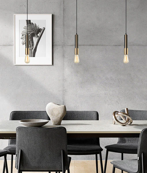 GOLDA Interior Tube with Brass Highlight Pendant Lights GOLDA2
