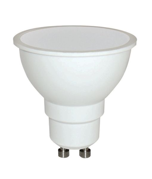 GLOBE LED GU10 6W 3000K FR 120D L53mm x OD 50mm (470 Lumens) WTY 1YR (White finish)
