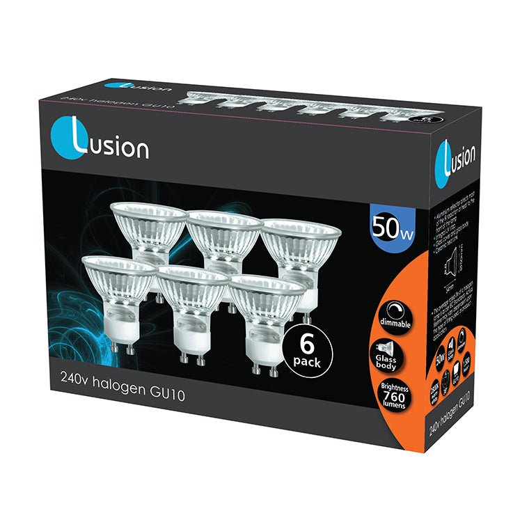 50w Halogen GU10 6 Pack Dimmable - 30017