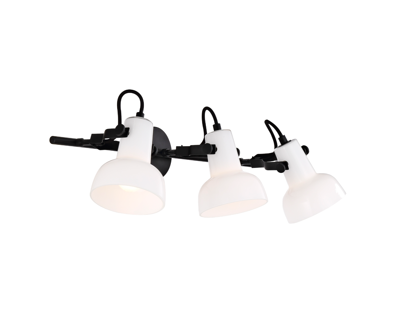 Parson Spot Glass 3 Lights Metal Black Opal- 47120003