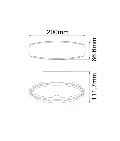 WALL LED 240V S/M Matt Black Crescent HORUS1 CLA Lighting