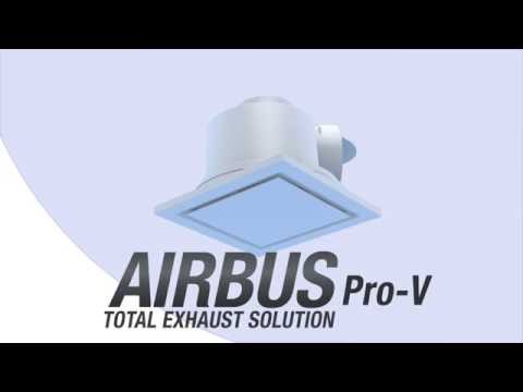AIRBUS 200 - Premium Quality Side Ducted Exhaust Fan With 10w LED Panel (642Lm) - Extra Low Profile - Square - Silver PVPX200SSSQLED Ventair