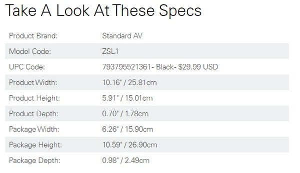 StandardAV Low Profile 13-26" Wall Mount