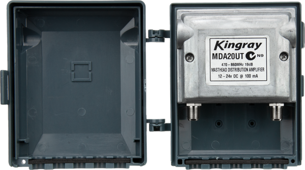 Kingray MDA20UT 19dB UHF Masthead Distribution Amplifier, Fully Shielded, Low Noise