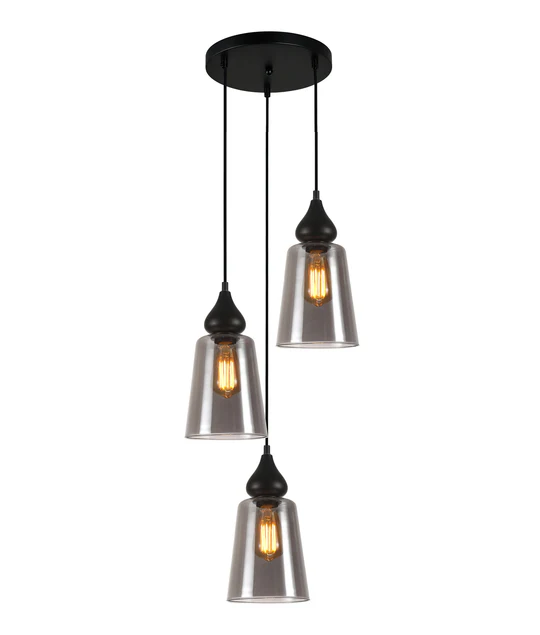 JEREZ Modern Ellipse Glass Flat Top 3 Pendant Lights Round JEREZ2X3R