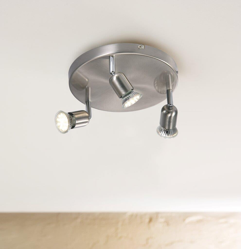 Avenue LED 3 light Spot Metal Brushed steel - 76560132