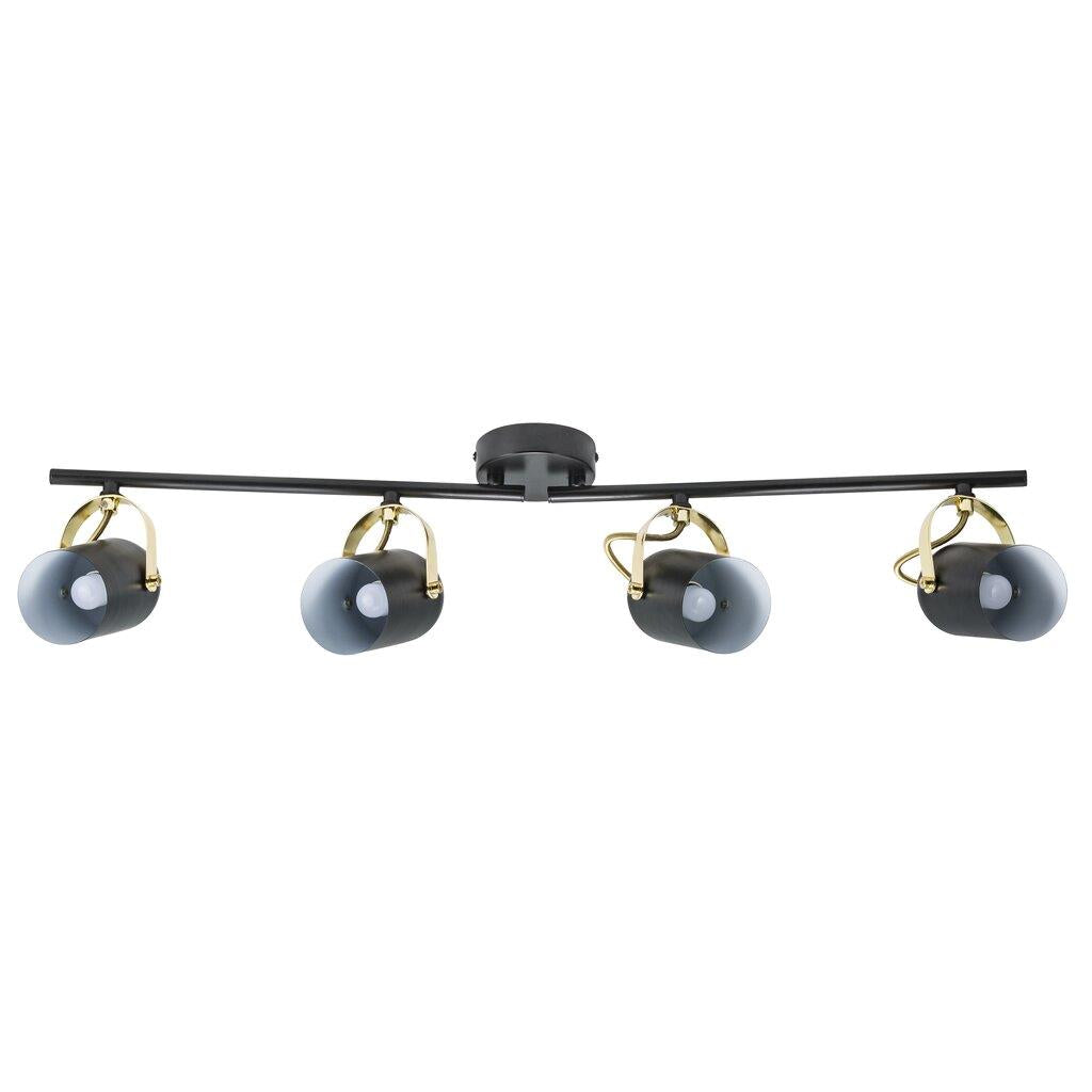 Lotus 4 light Spot bar Metal, Plastic Black/Brass - 50130103