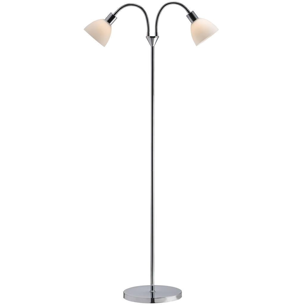 Ray Double Floor Metal, Glass Chrome, Opal - 63224033
