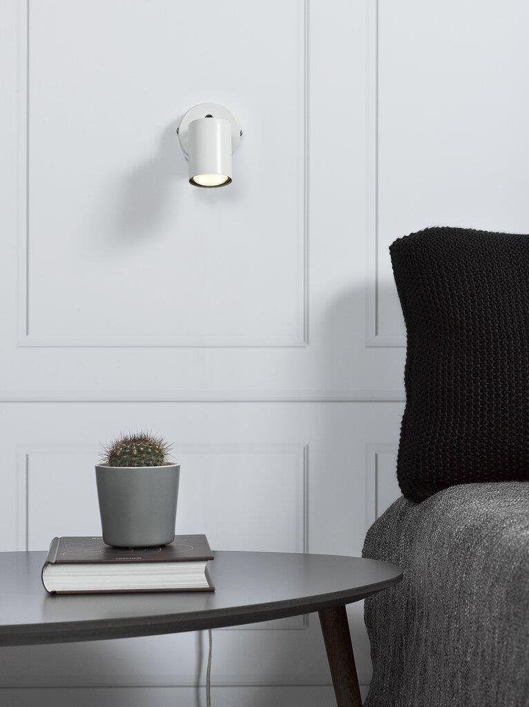 Explore Single Adj Wall Metal White - 72091001
