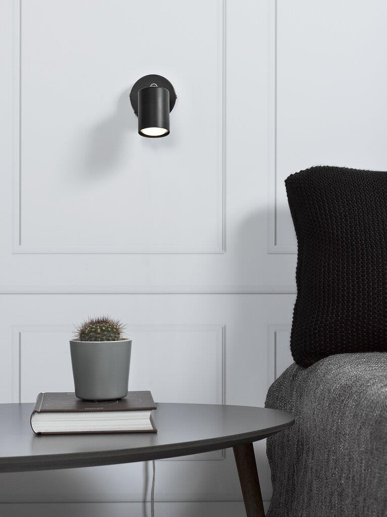 Explore Single Adj Wall Metal Black - 72091003