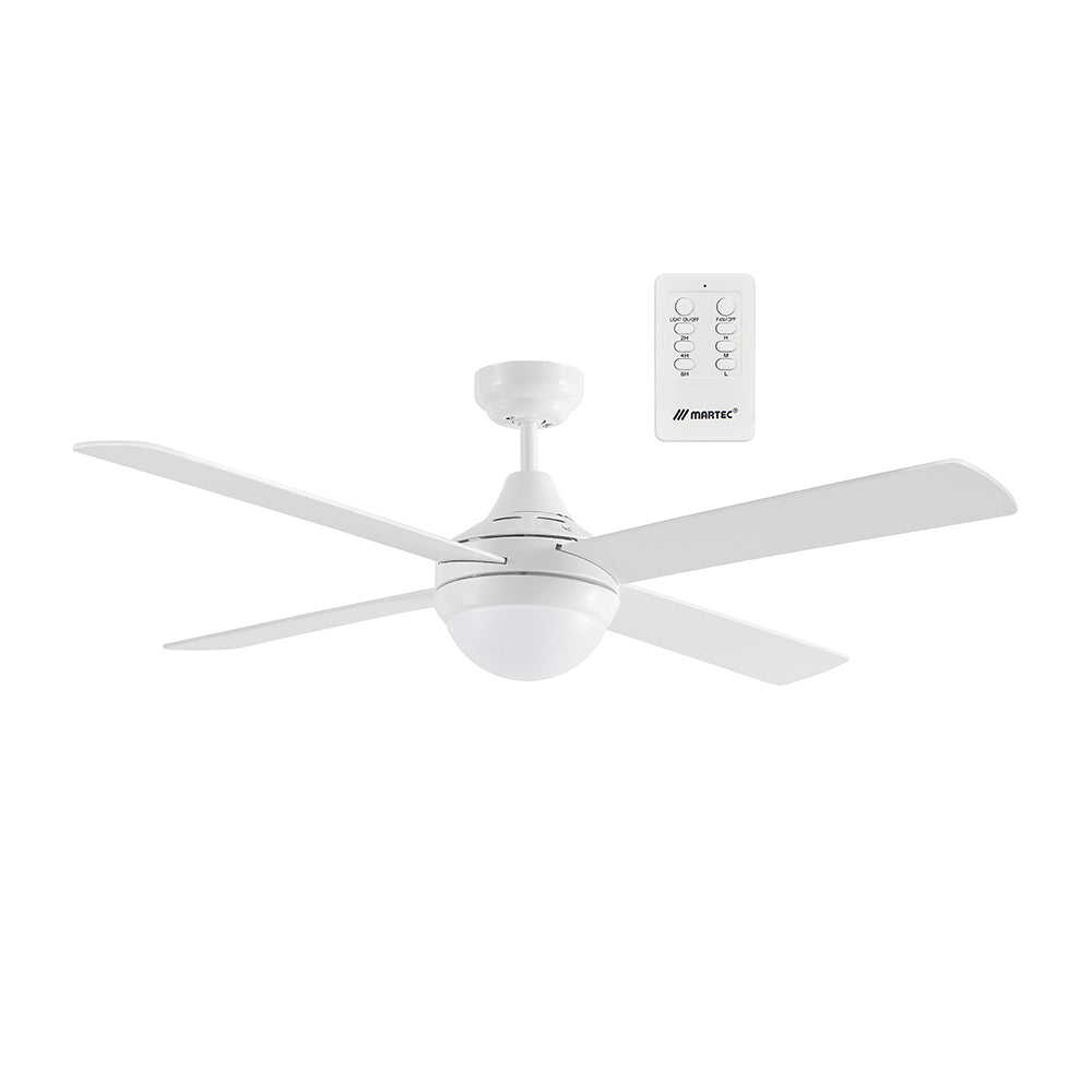 Four Seasons Link 48" 4 Blade Remote Control Ceiling Fan & Light 2 x E27 White - FSL1244WR
