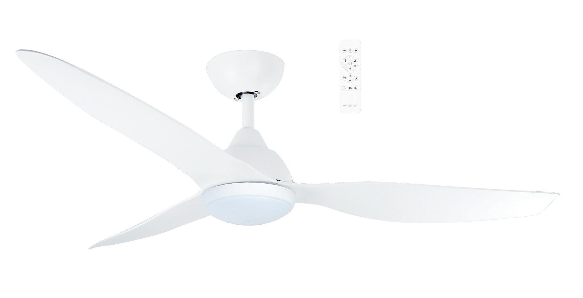 Avoca DC 52" Smart WIFI Ceiling Fan with Dimmable CCT LED Light In White MADC1333WWR