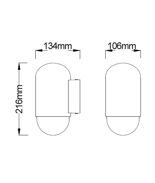 WALL ES 40W MATT BLK OVAL IP44 MAGNUM2 CLA Lighting