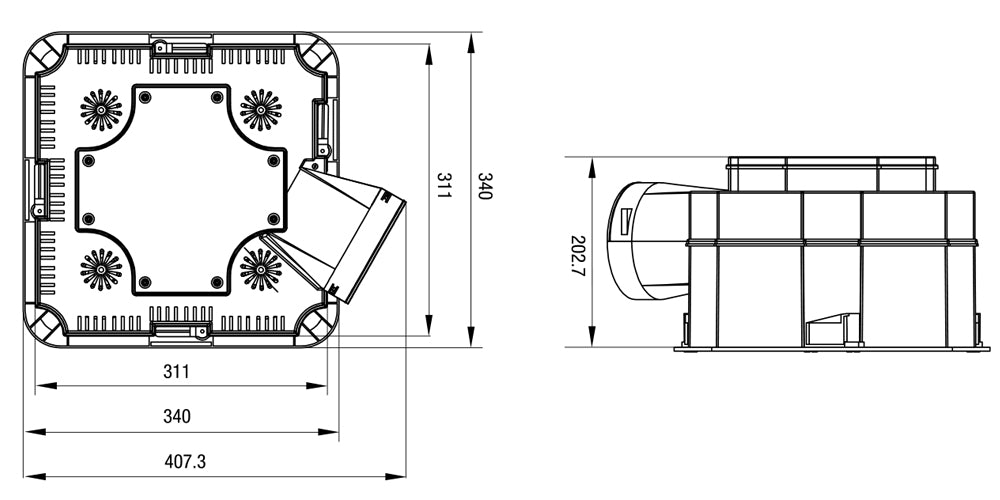 Martec Forme 4 Light 3 in 1 Bathroom Heater & Exhaust Fan With Tricolour LED MBHF4LW