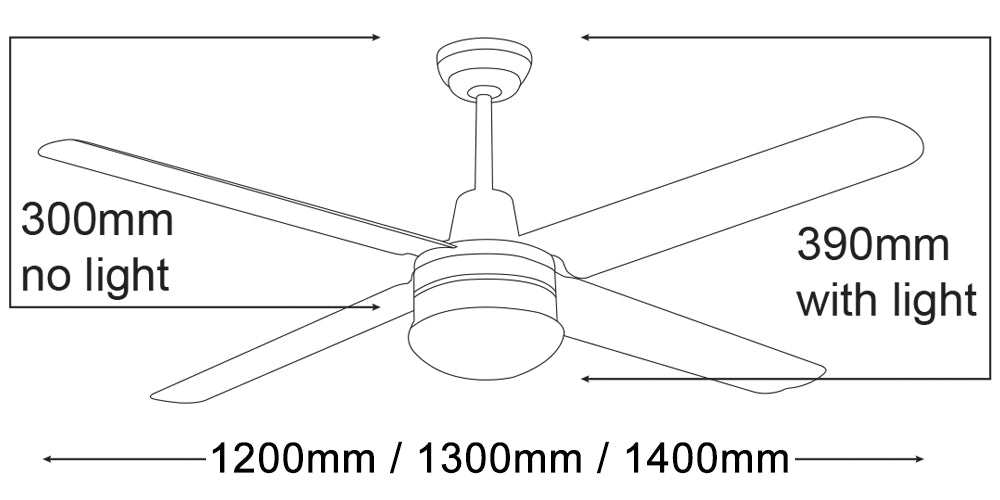Precision 1200mm Brushed Nickel Motor 304 Stainless Steel Fast Fix Blades MPF3042SS