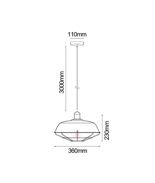 IRON DOME & CAGE BLACK ES PENDANT MATRIX-B CLA Lighting